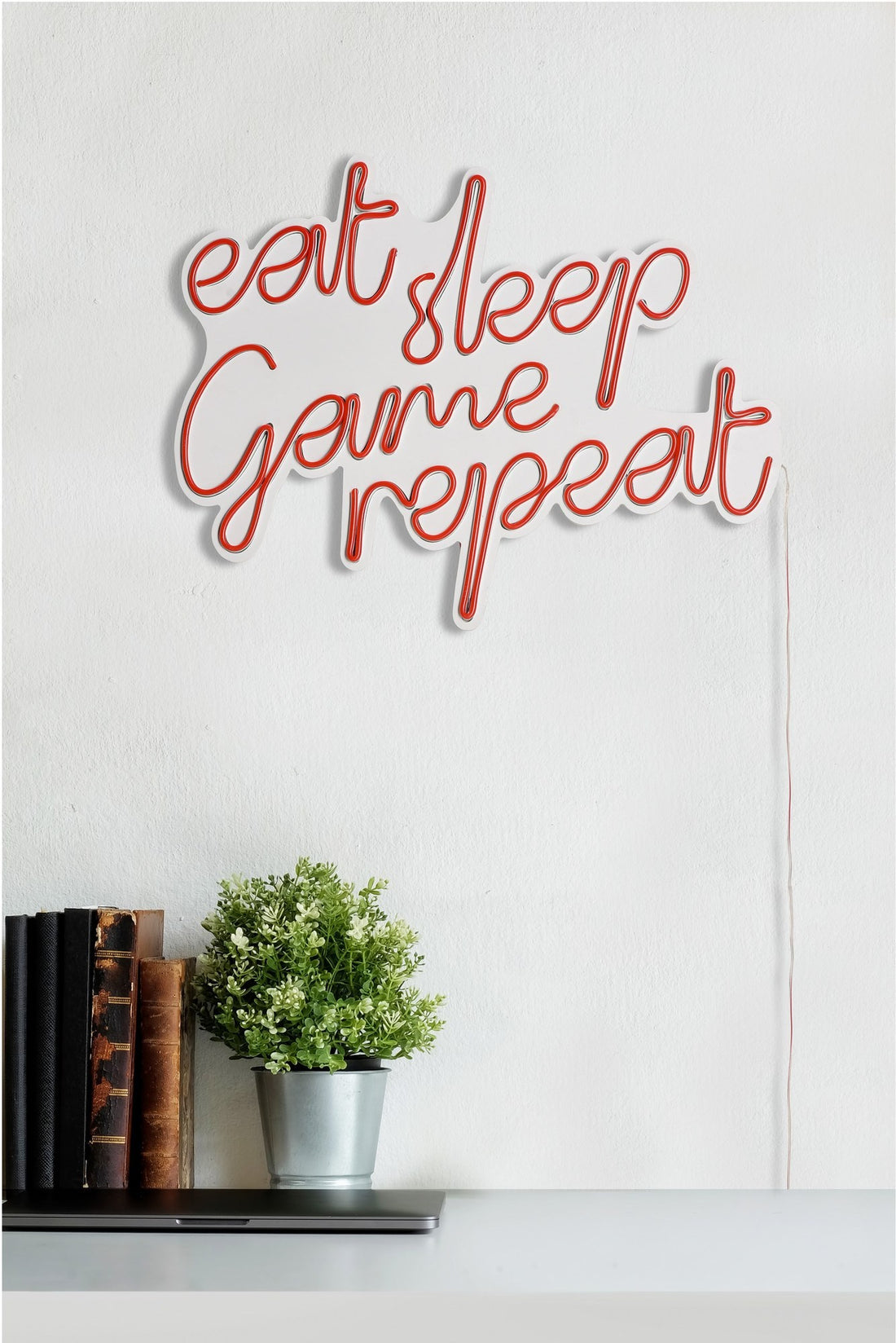 Éclairage LED en plastique décoratif eat sleep game repeat - red