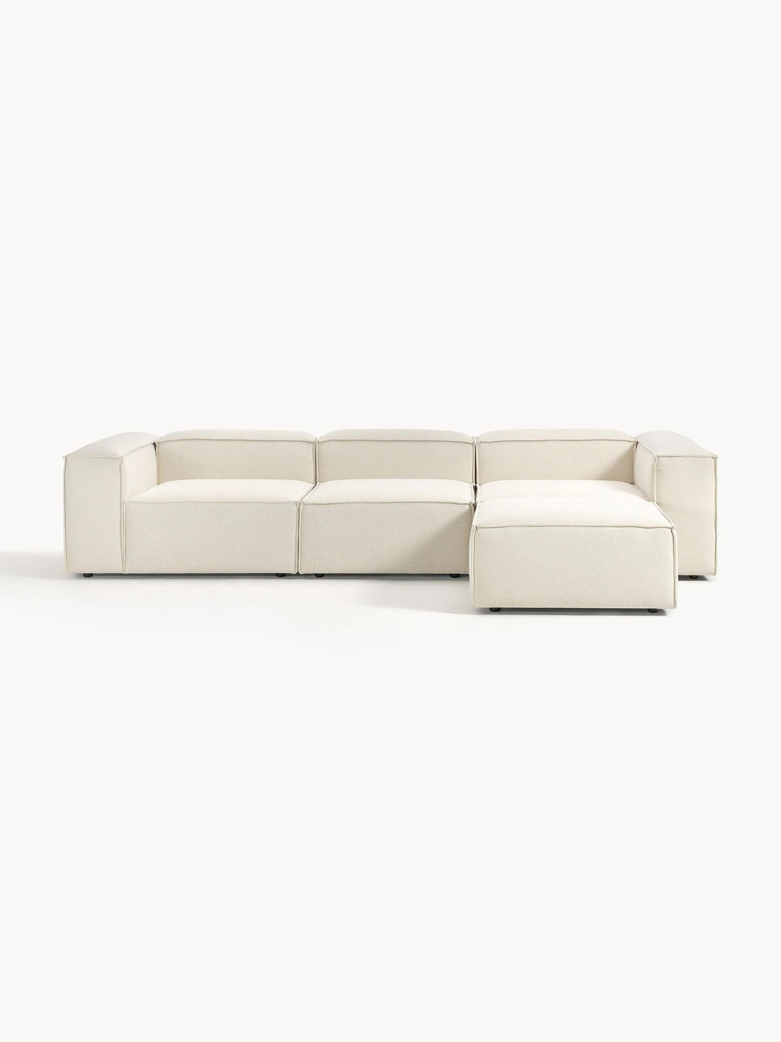Canapé modulable 4 places en Lin avec pouf Frid