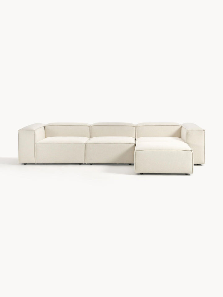 Canapé modulable 4 places en Lin avec pouf Frid