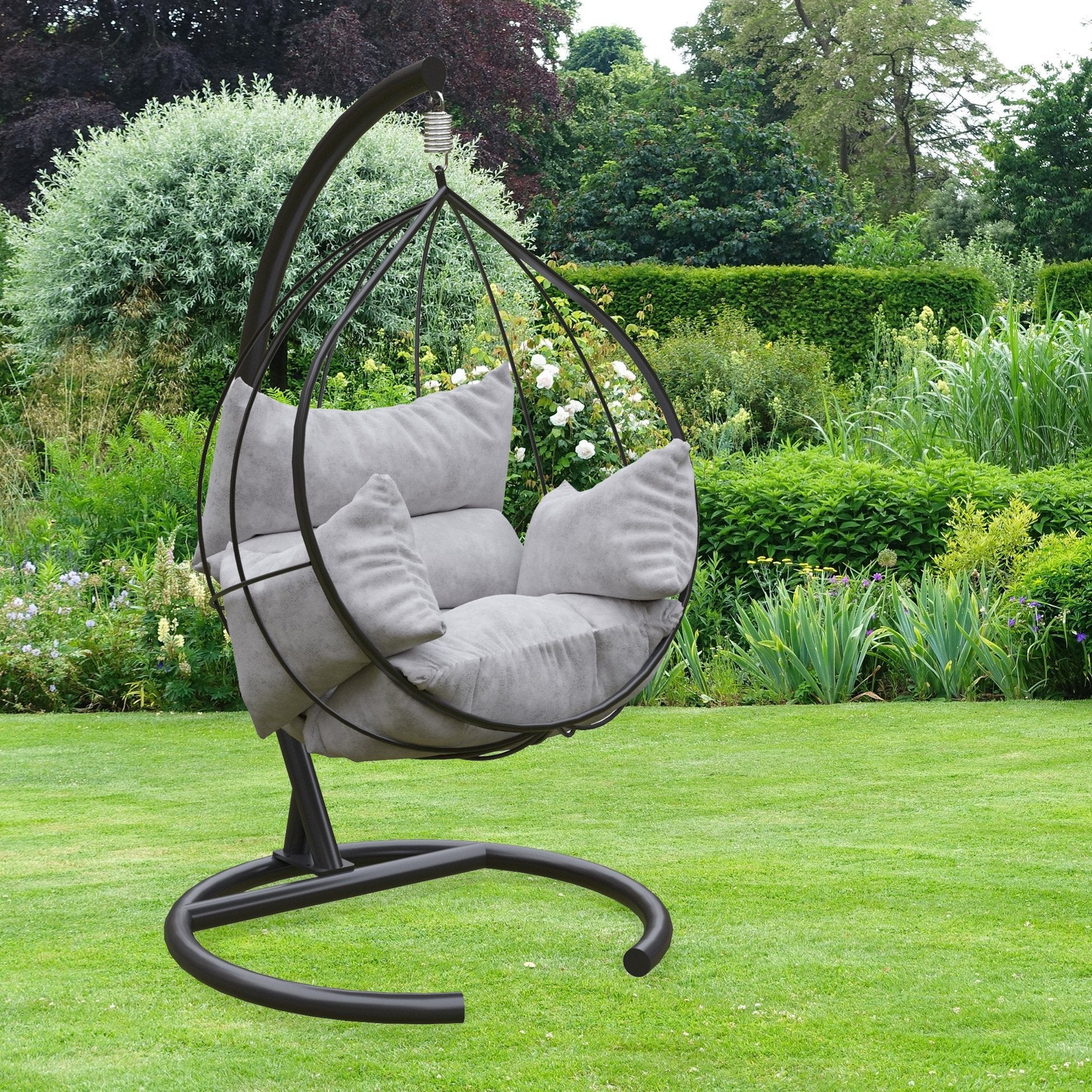 Chaise de balançoire unique de jardin Mavera - White, Anthracite