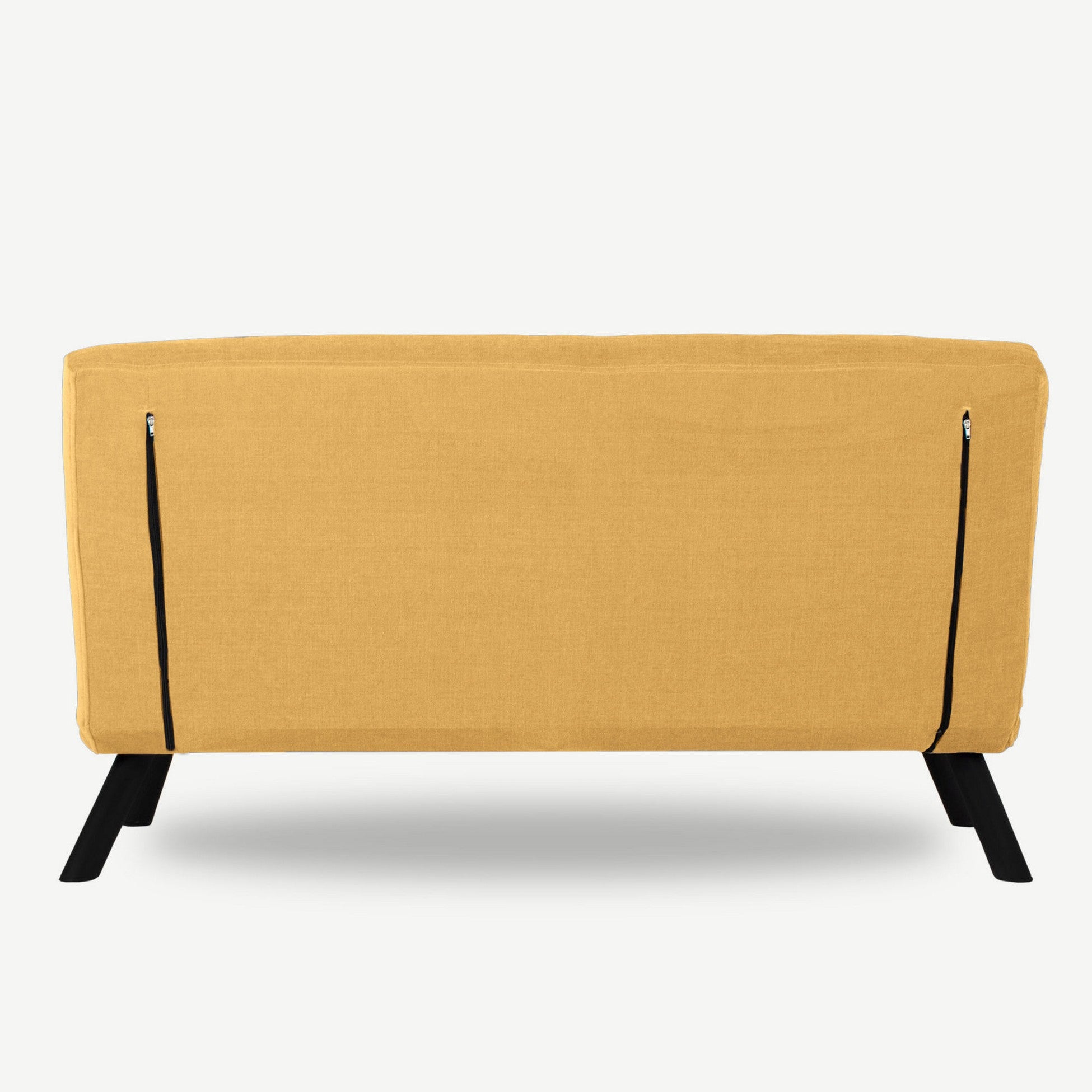 Canapé 2 places convertible Yolanda Métal Noir et Tissu Jaune