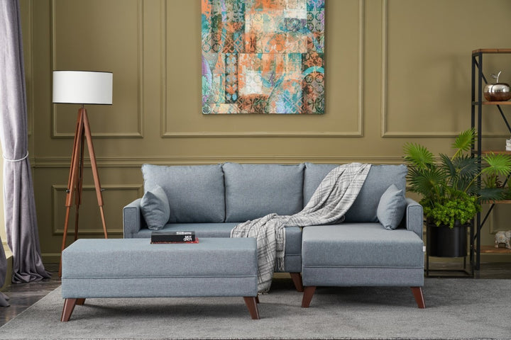 Canapé d'angle Bella Soft Mini Köşe Right - Blue