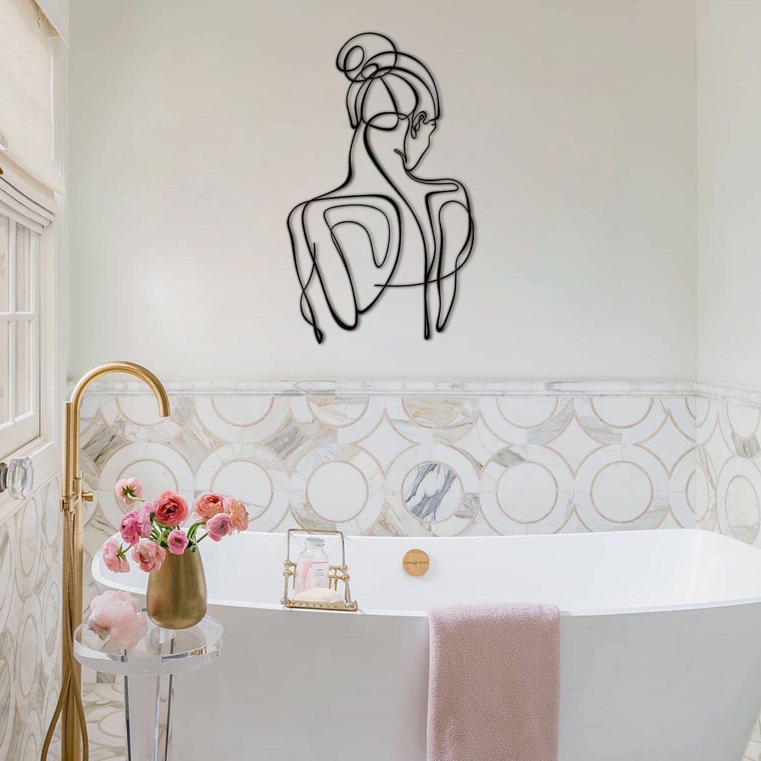 Accessoire mural en métal décoratif Woman Silhouette - APT594LS