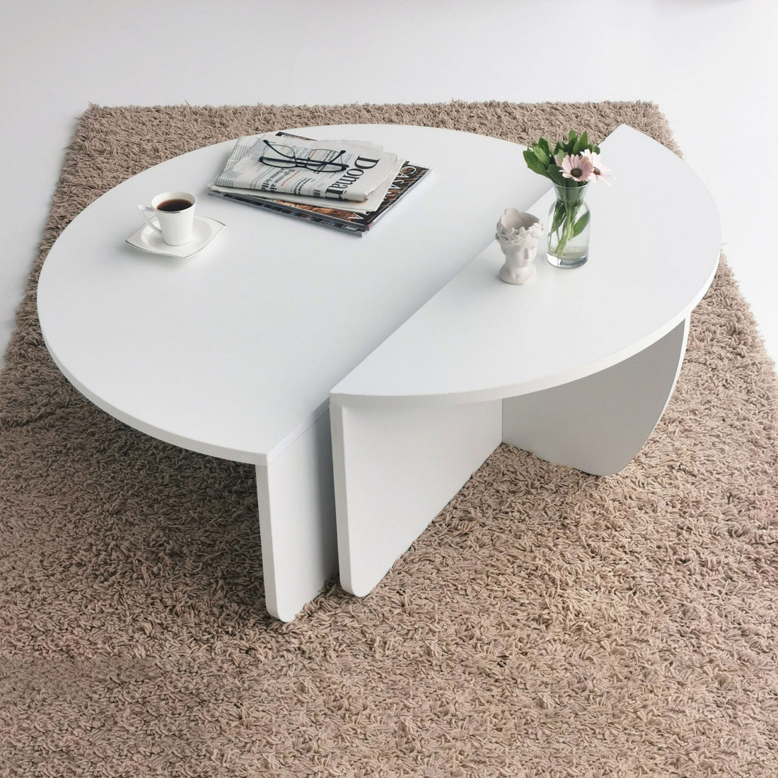 Set de 2 tables basses design Oatglow Blanc