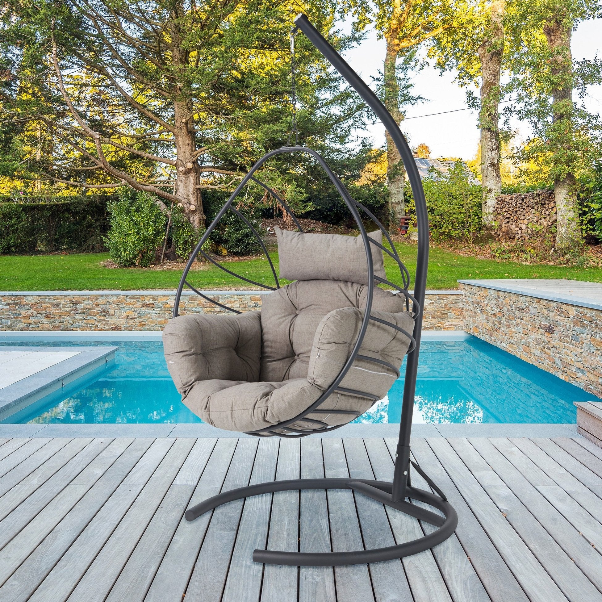 Chaise de balançoire unique de jardin Anka - Anthracite, Grey