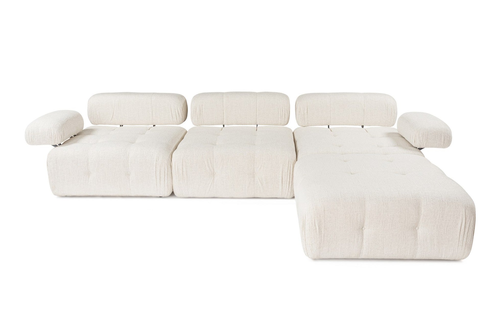 Canapé d'angle Doblo 3 Seater with Pouffe ( L1-O1-1R-Pouffe) - Cream