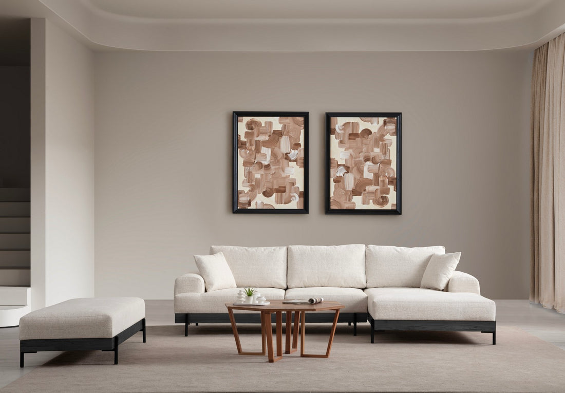 Pouf Eti Black Pouffe - White