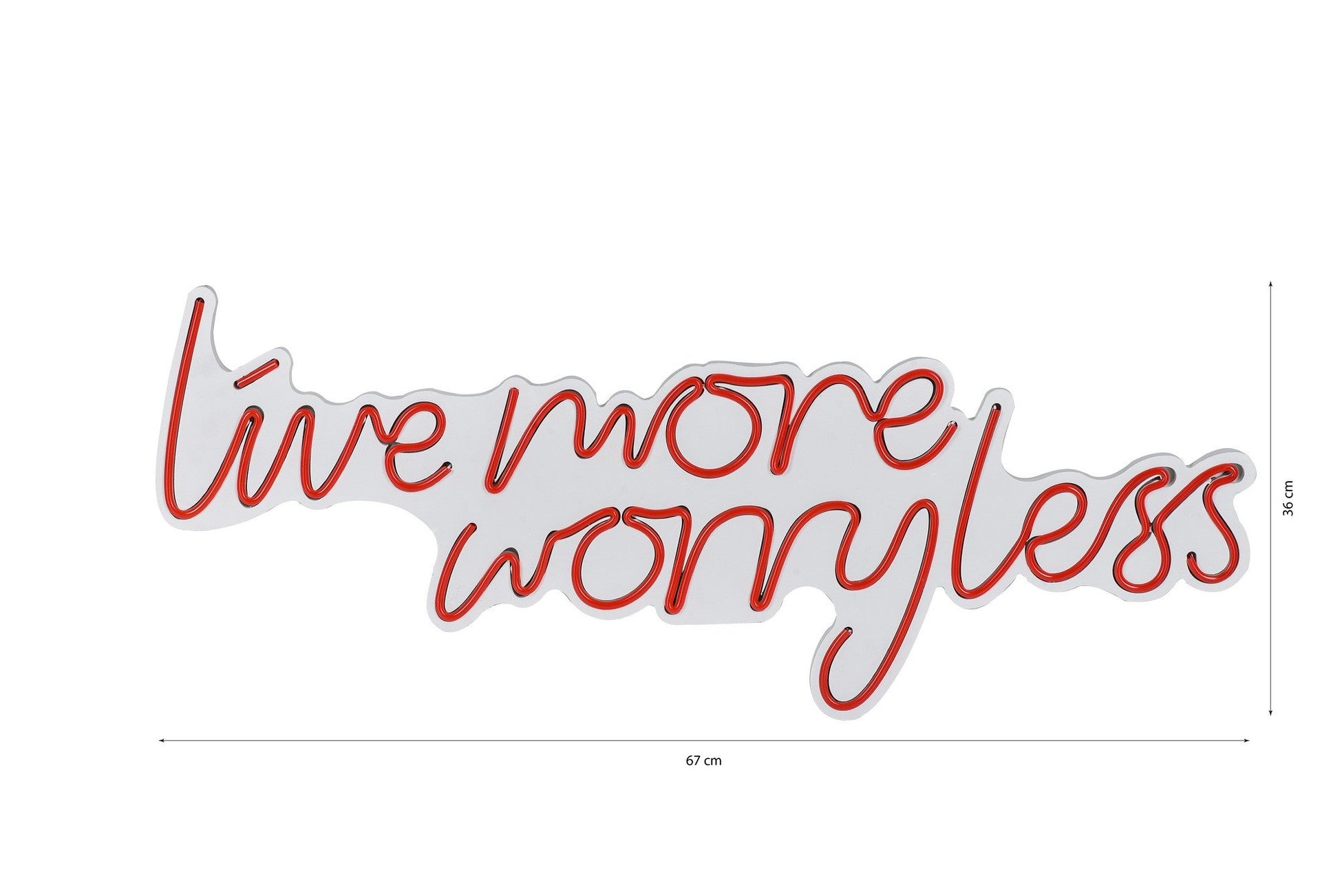 Éclairage LED en plastique décoratif Live More Worry Less - Red