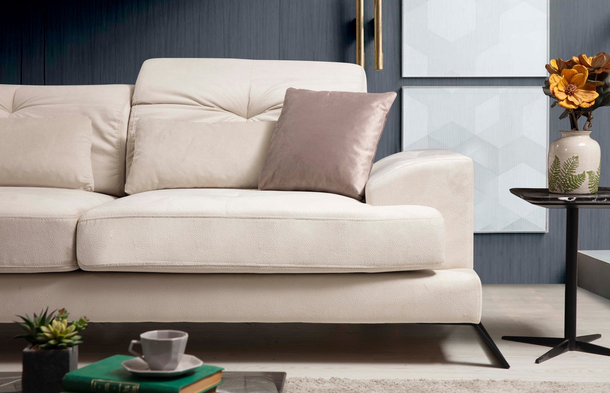 Canapé d'angle Frido Corner Right (L3+Chl) - Ecru