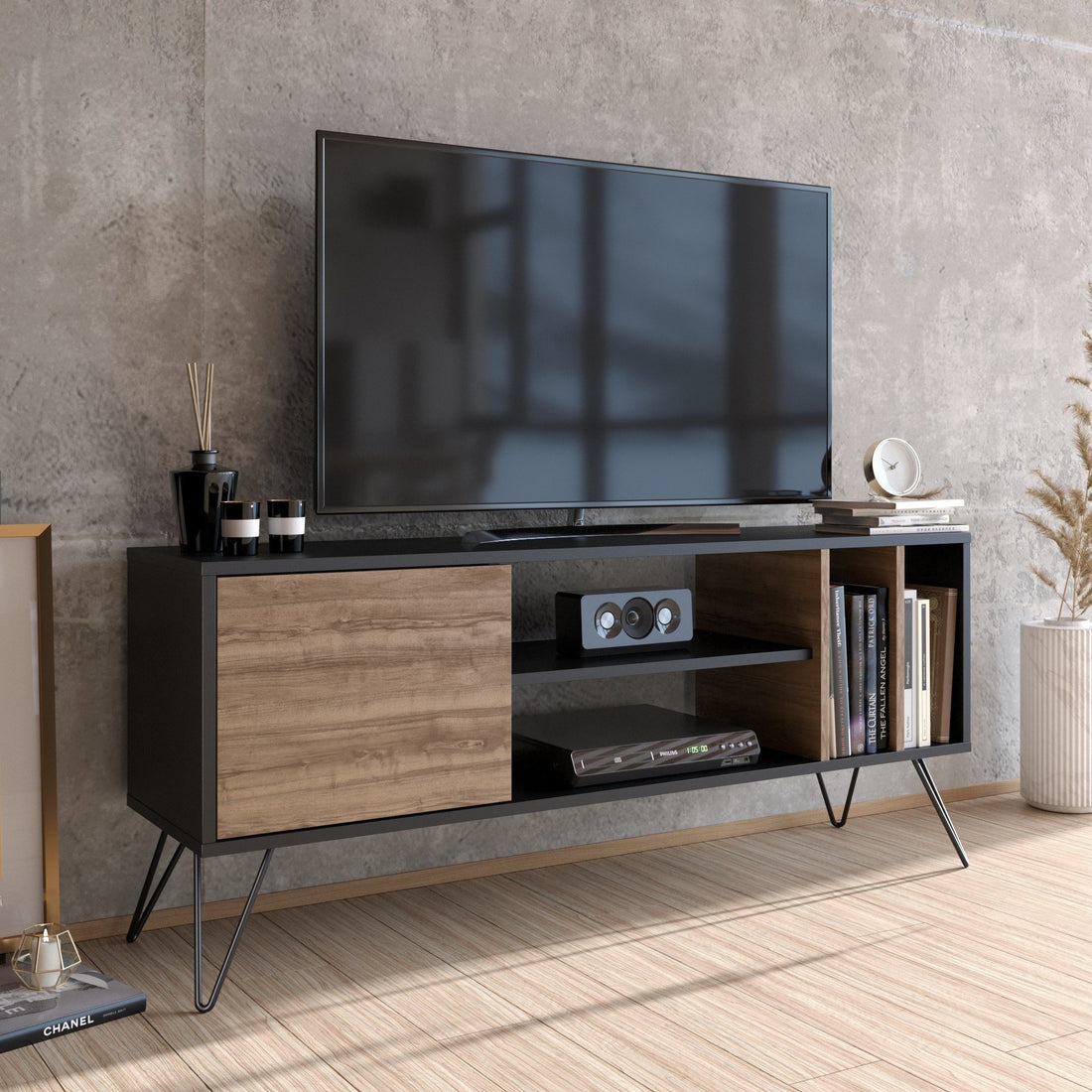 Meuble TV Mistico (140) - Walnut, Black