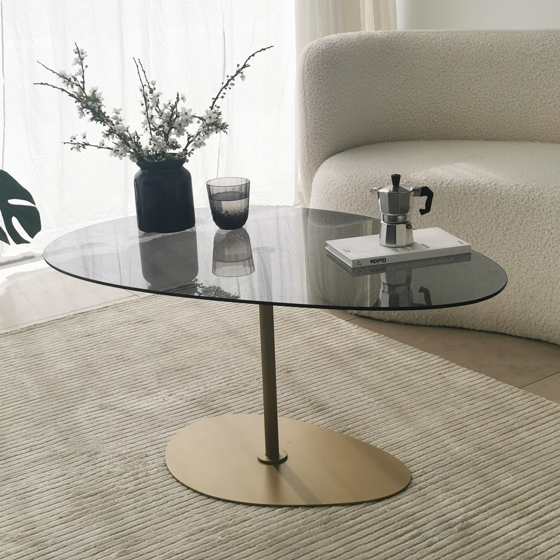Table basse Porto - Dark Grey, Gold