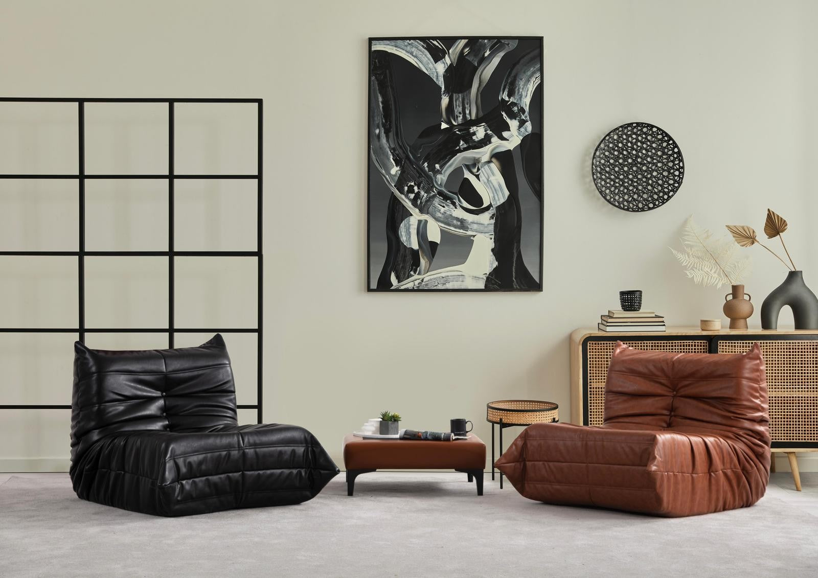 California Fauteuil Bergère Noir 88x90x72