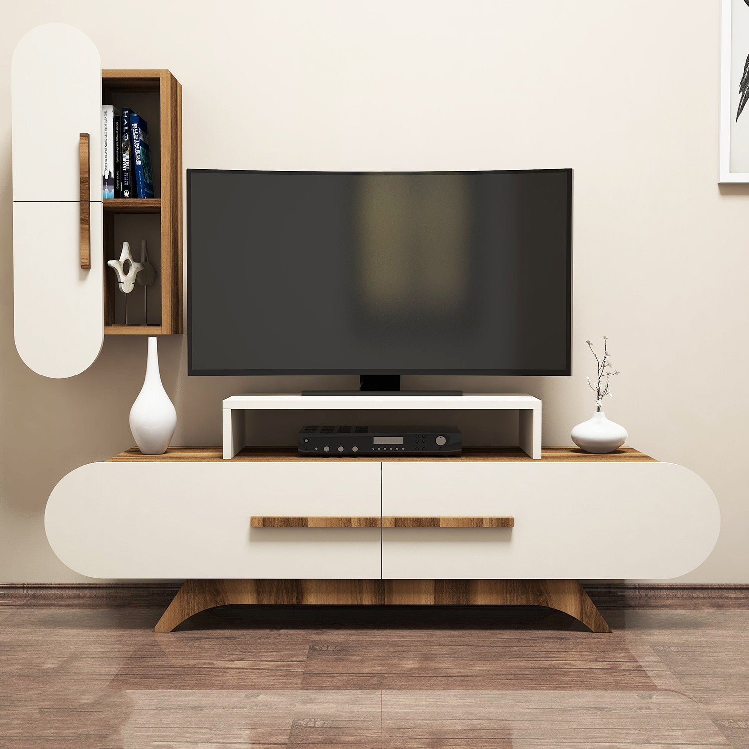 Unité de télévision Rose S - Walnut, Cream