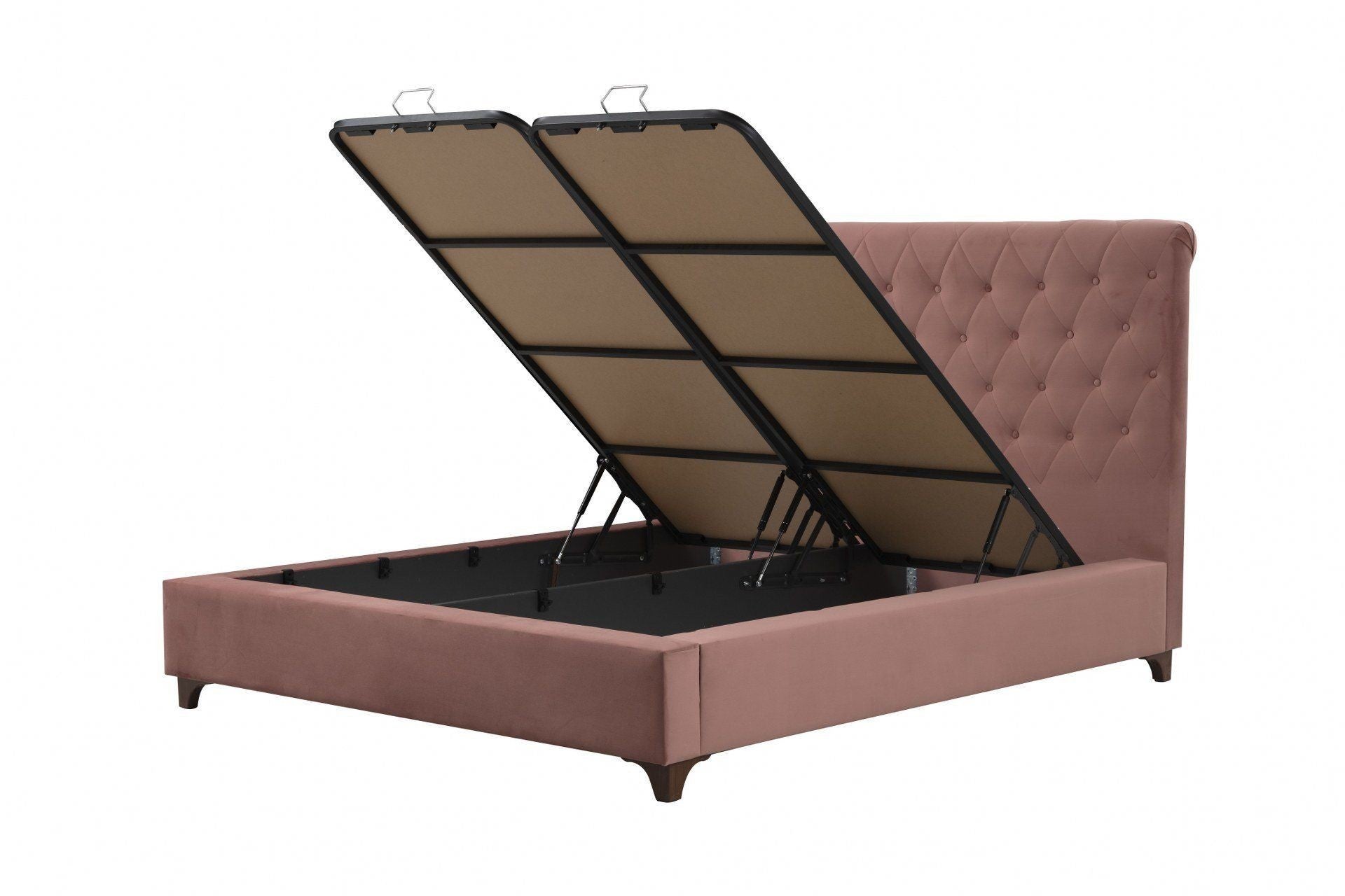 Base de lit double et tête de lit Deluxe 160 x 200 - Dusty Rose
