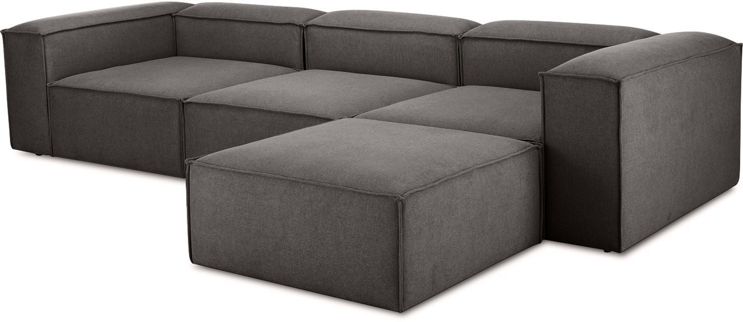 Canapé modulable 4 places en Lin avec pouf Frid