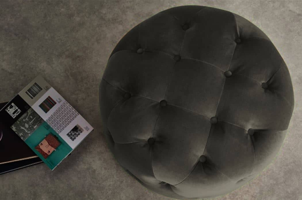 Pouf en velours avec Boutons Veronica