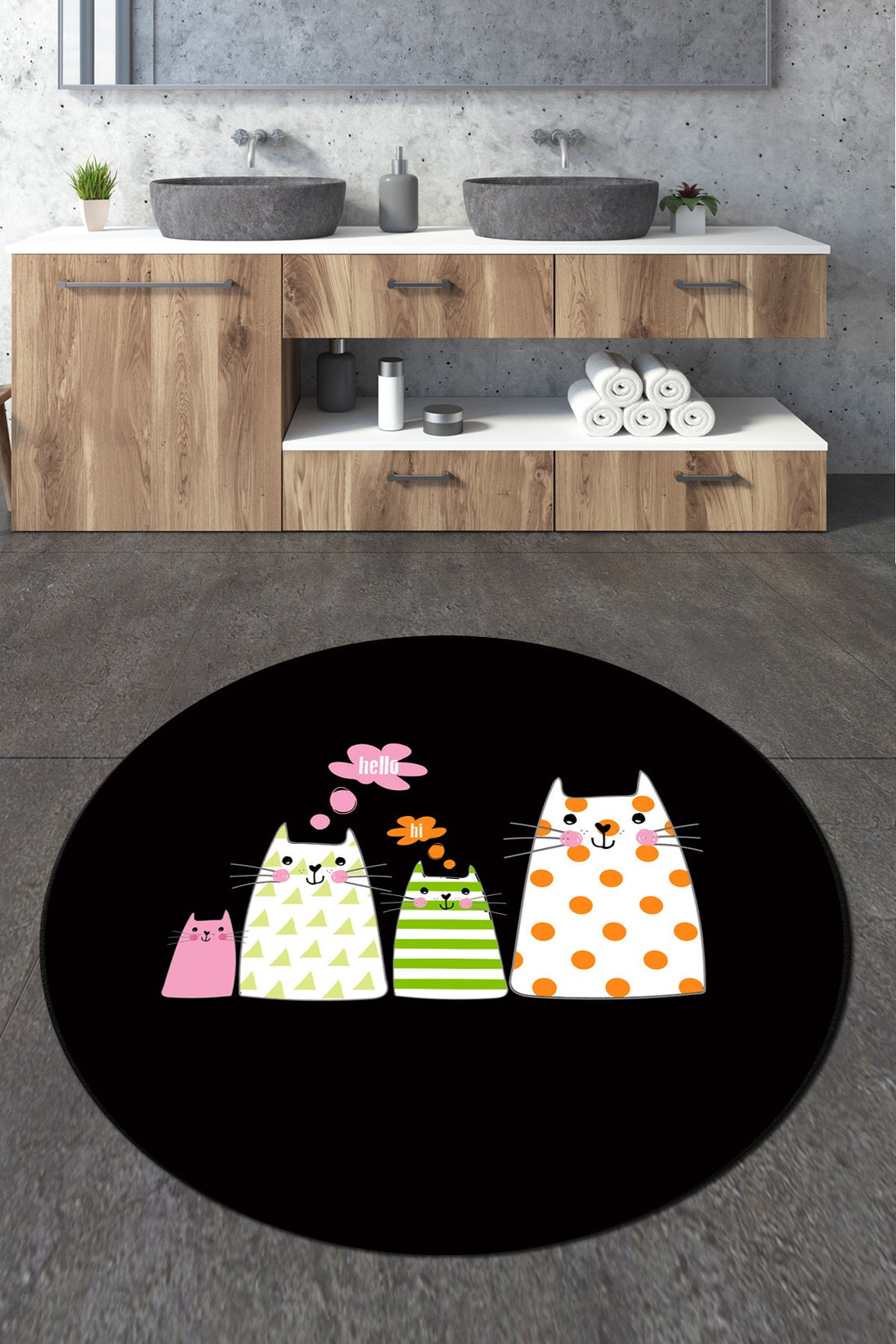 Tapis de bain Four Cats Circle Djt 80