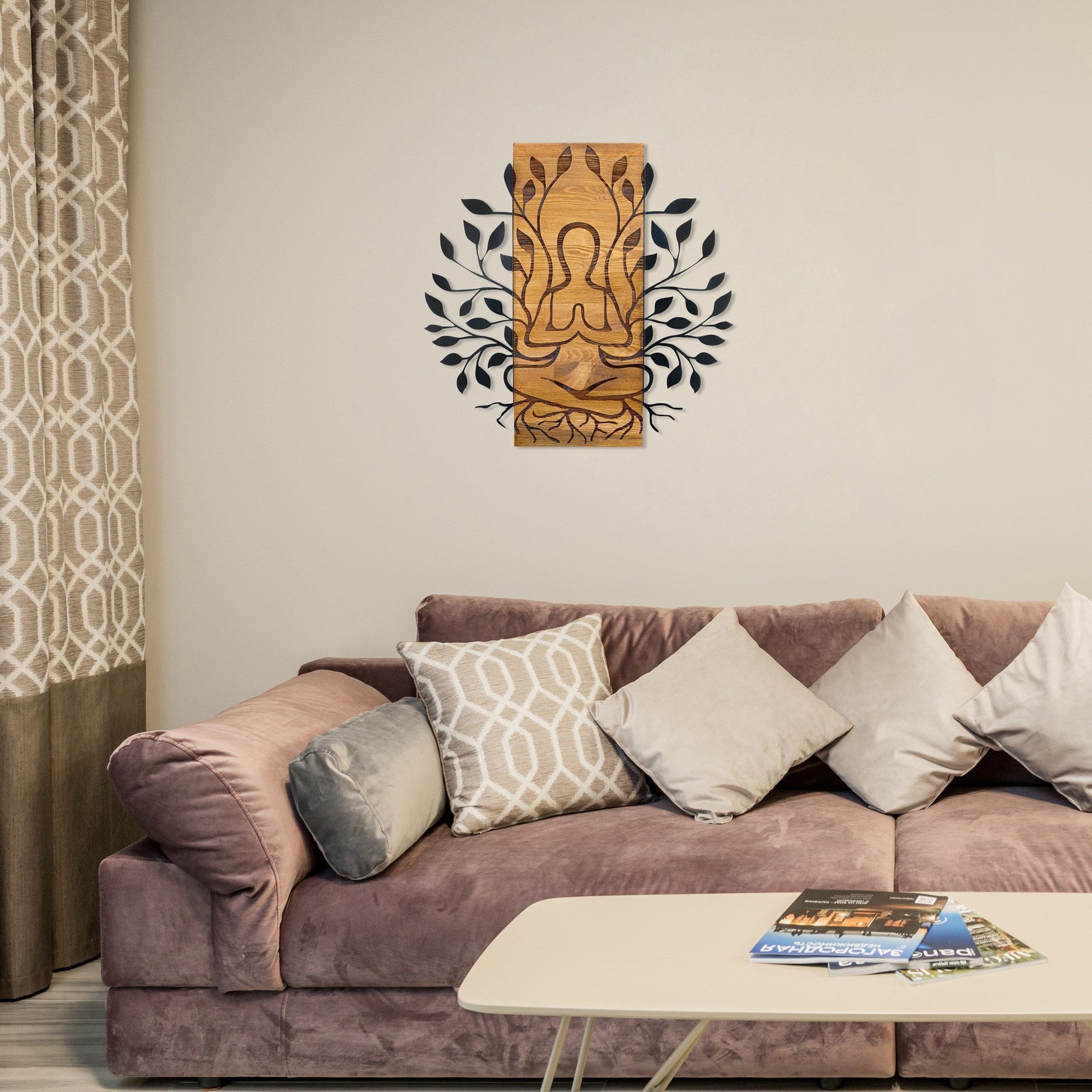 Accessoire mural en bois décoratif Meditation