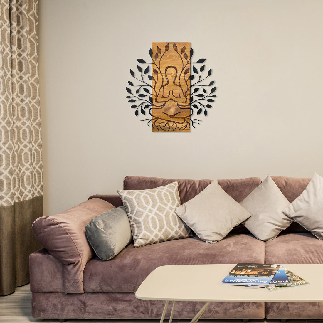 Accessoire mural en bois décoratif Meditation