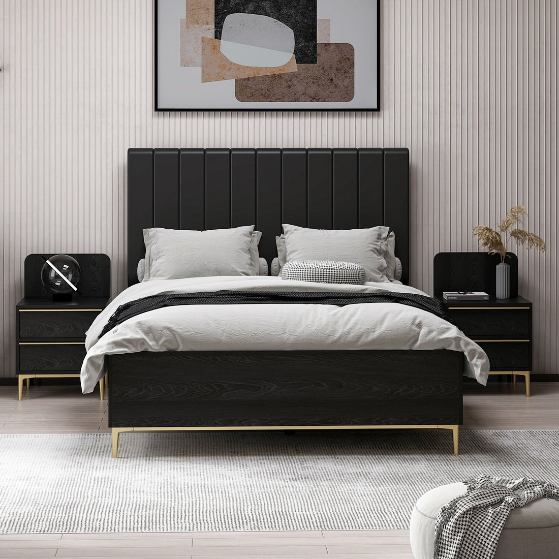 Base de lit double et tête de lit Elevate 160 x 200 - Black