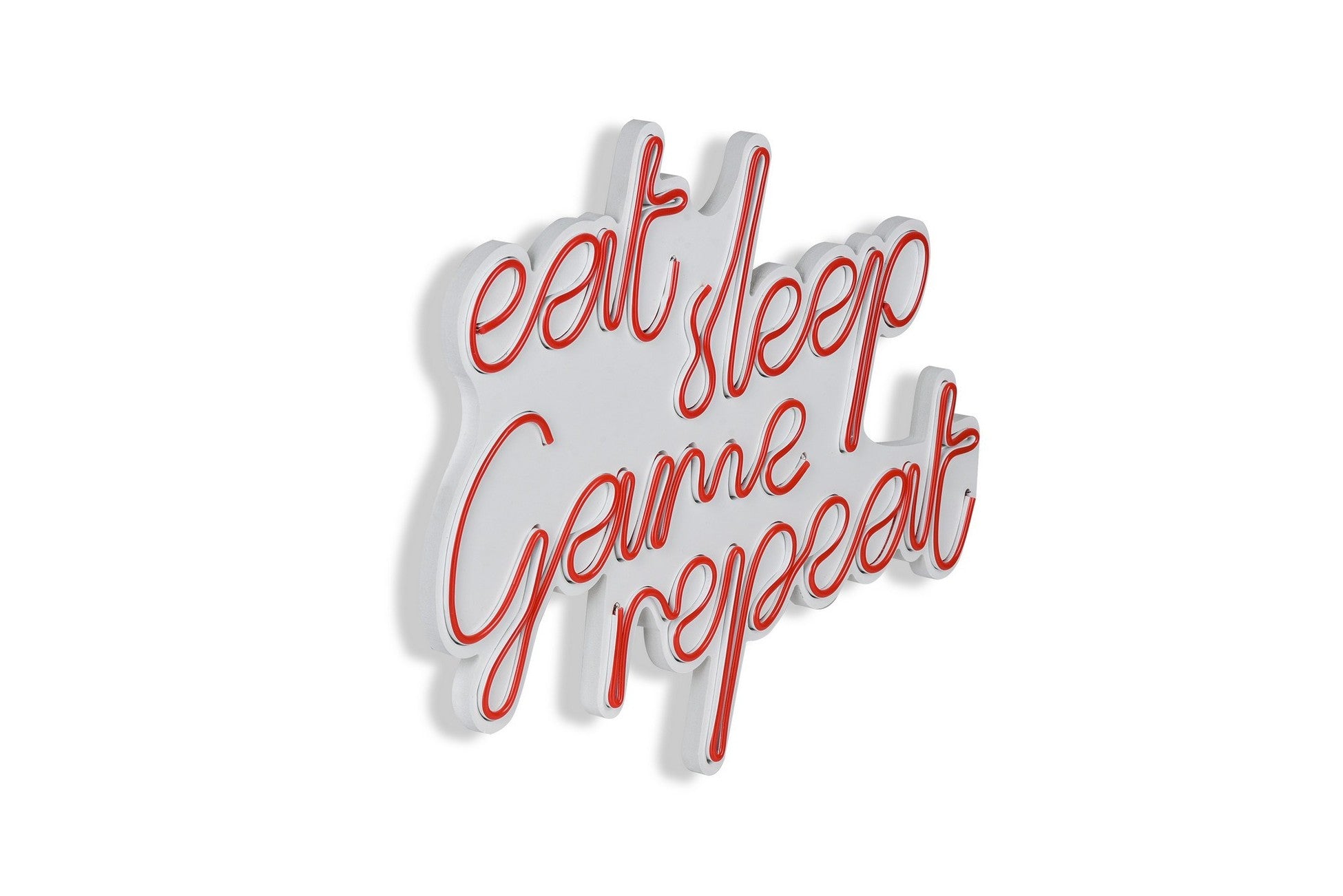 Éclairage LED en plastique décoratif eat sleep game repeat - red