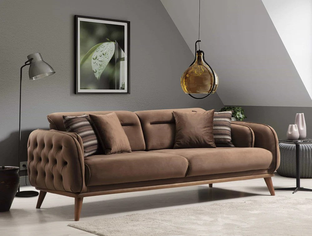 Bodrum Canapé 3 places marron