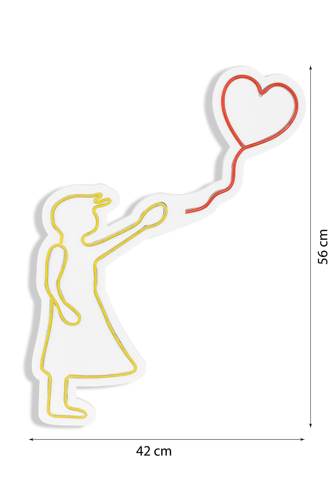 Éclairage LED en plastique décoratif Balloon Girl - Yellow