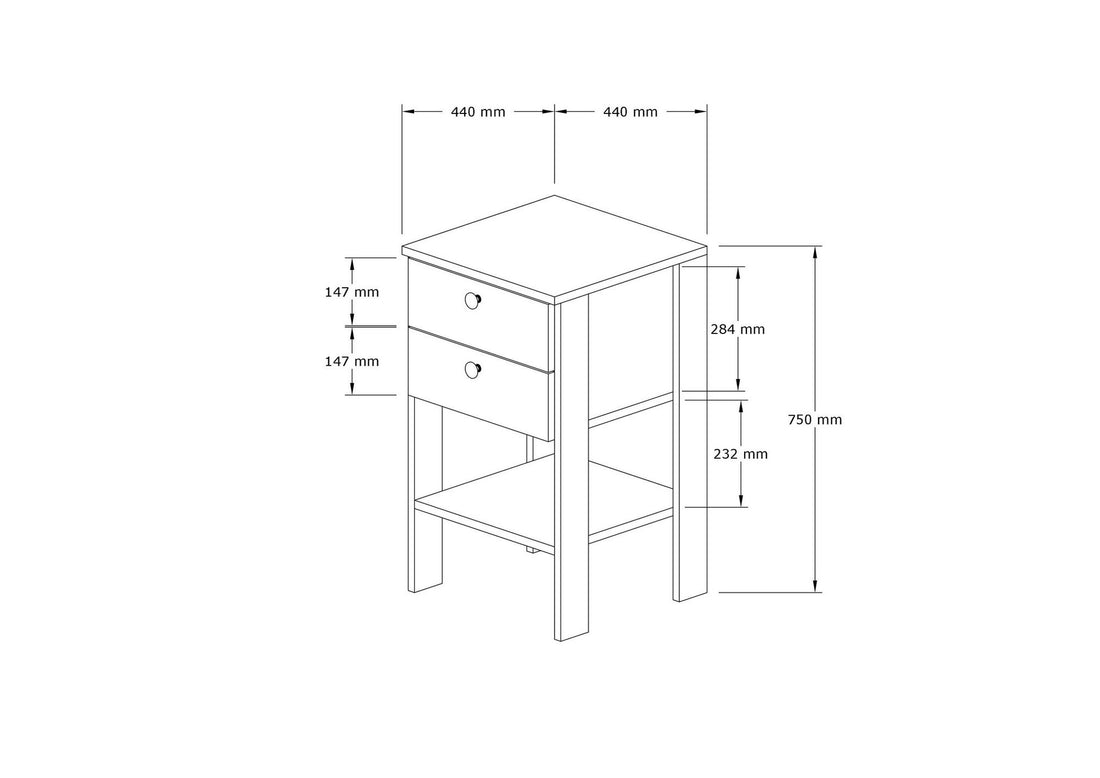 La table de nuit Ruzisa - White v2