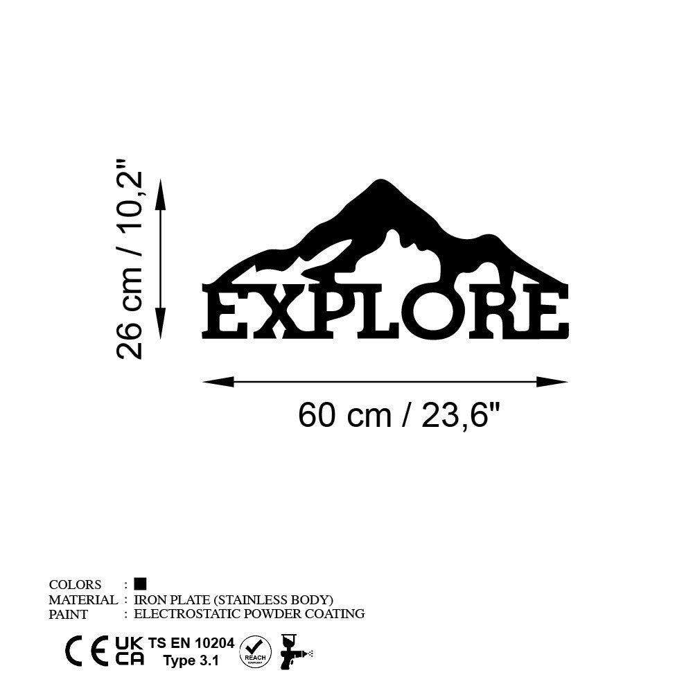 Accessoire mural en métal décoratif Explore