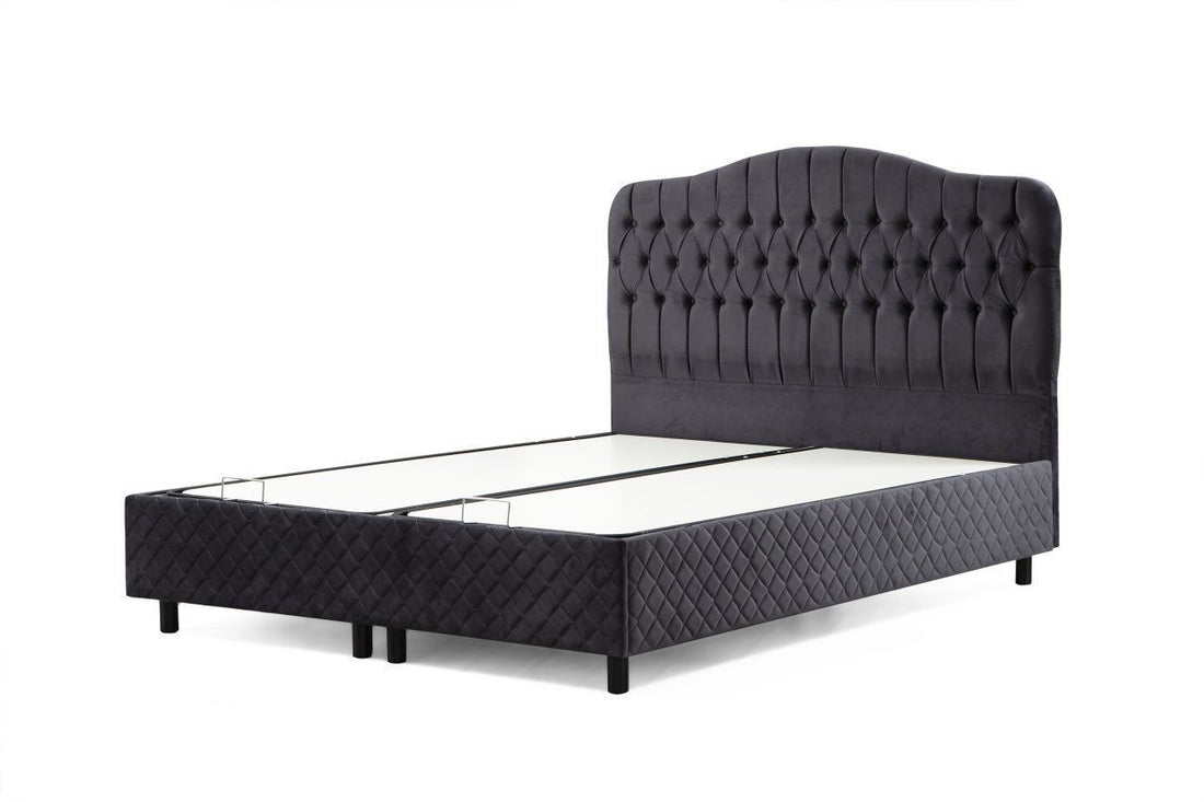 Base de lit double et tête de lit Vassi 140 x 200 - Anthracite