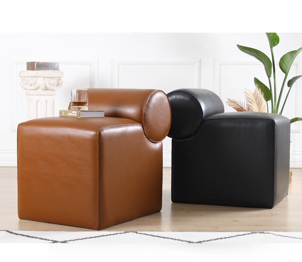 Pouf Rohin Deri Puf - Black