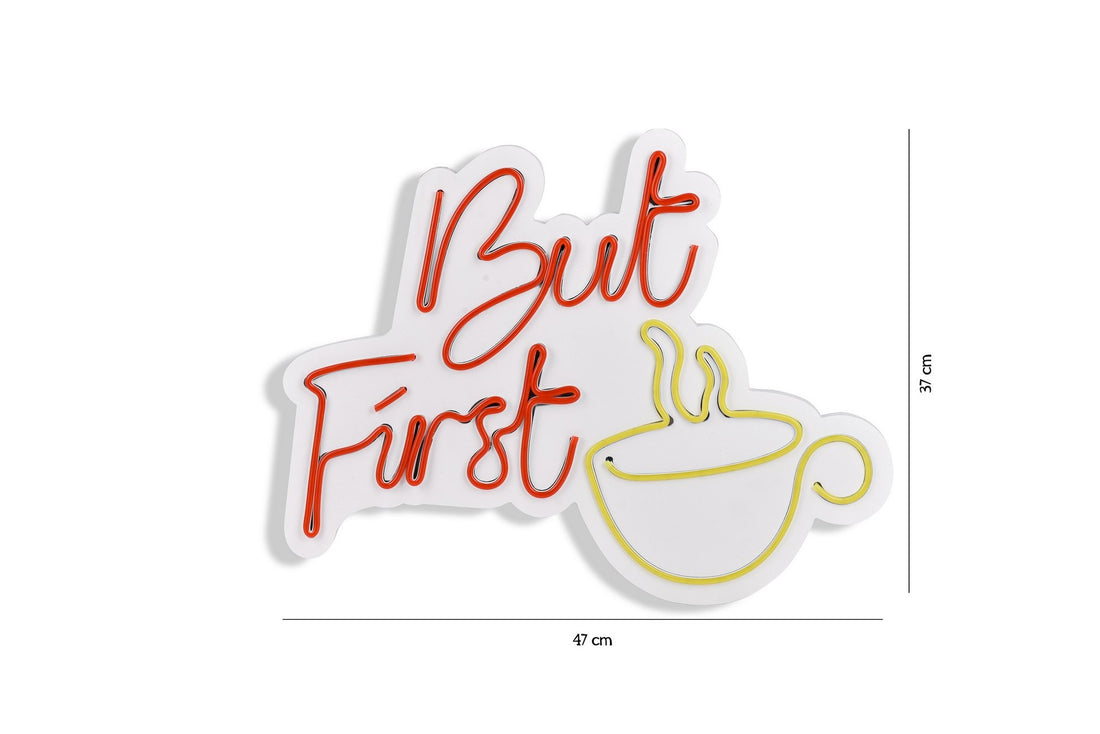 Éclairage LED en plastique décoratif But First Coffee - Red
Yellow