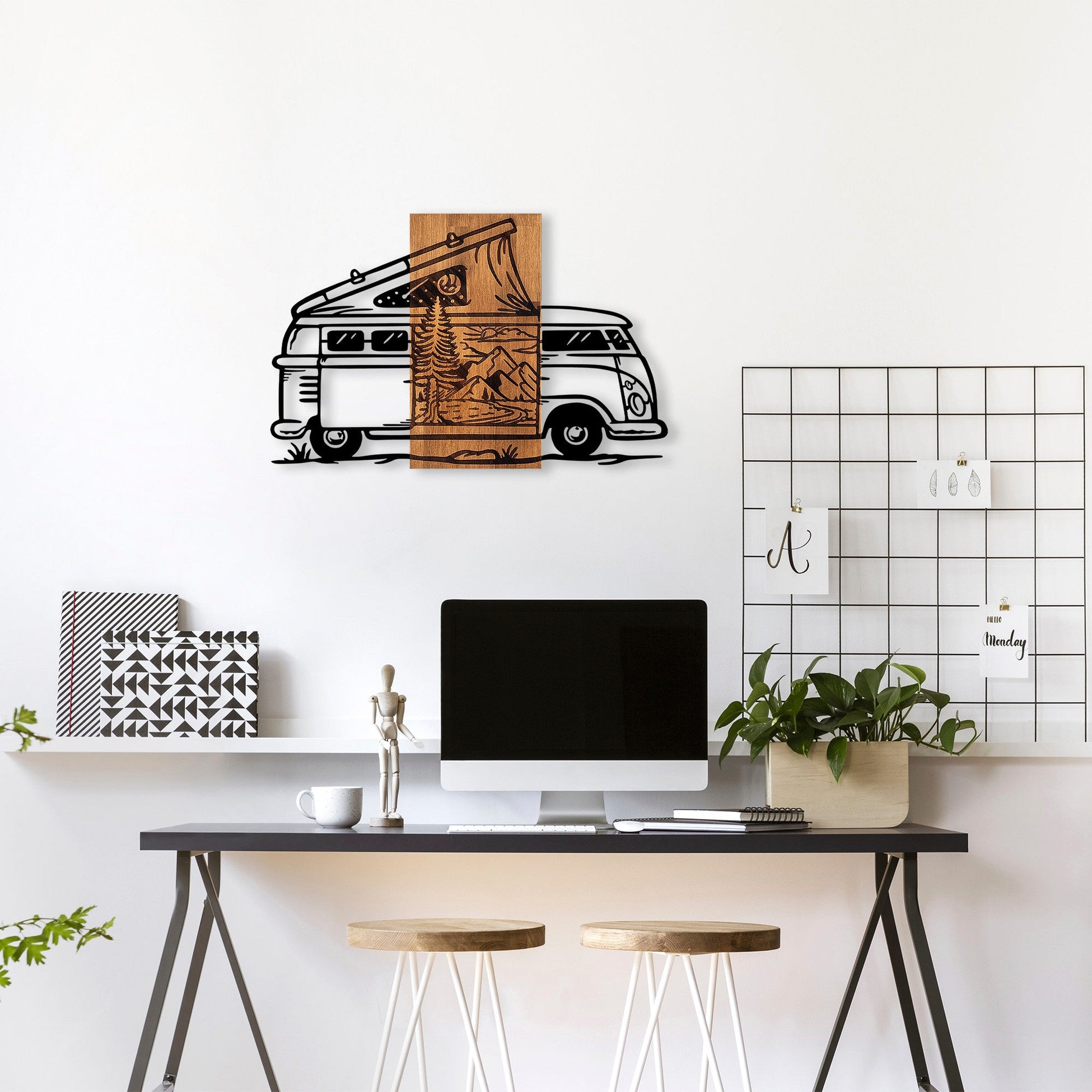 Accessoire mural en bois décoratif Caravan Holiday - 379