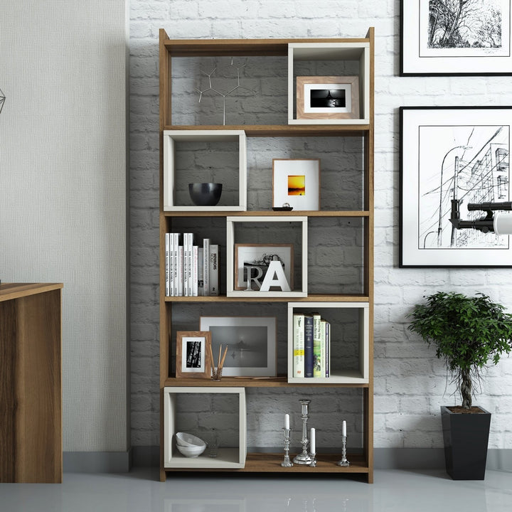 Étagère à livres Box - Walnut, Cream