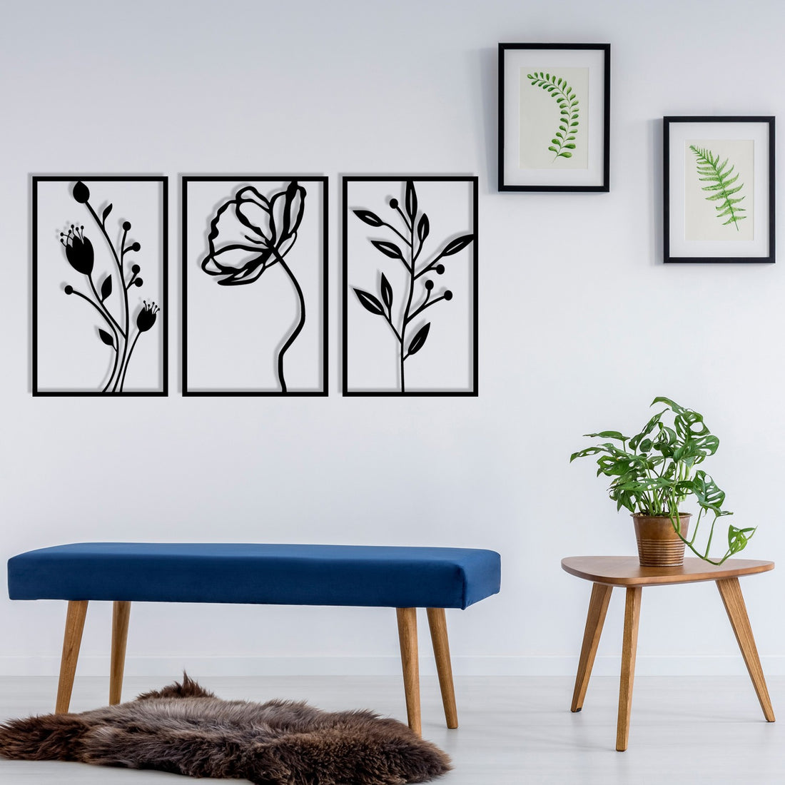 Accessoire mural en métal décoratif Flowers