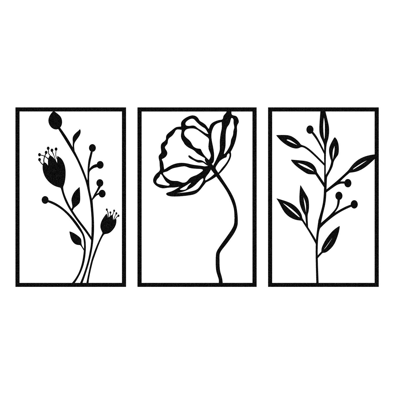 Accessoire mural en métal décoratif Flowers