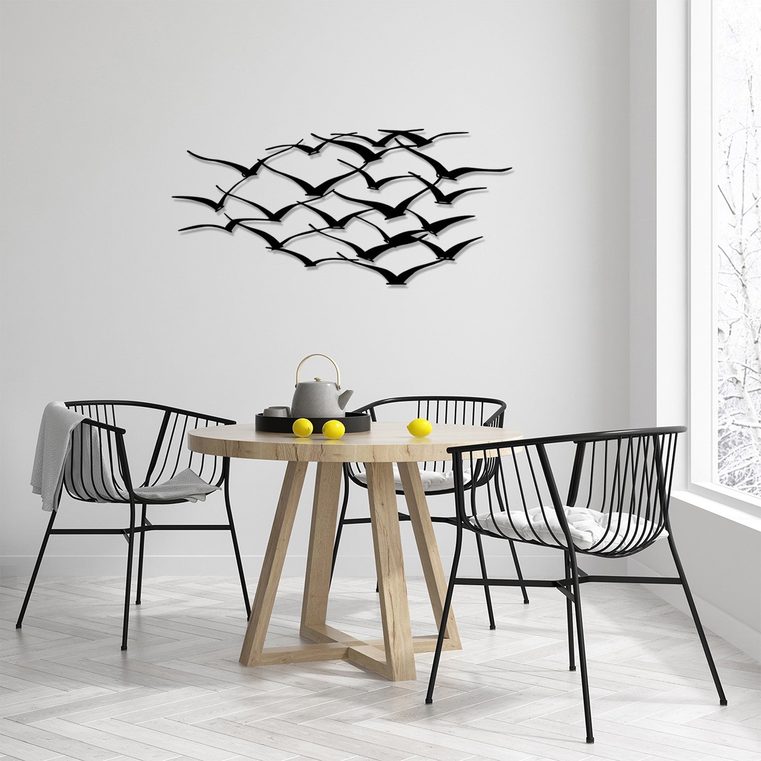 Accessoire mural en métal décoratif Herd Of Birds