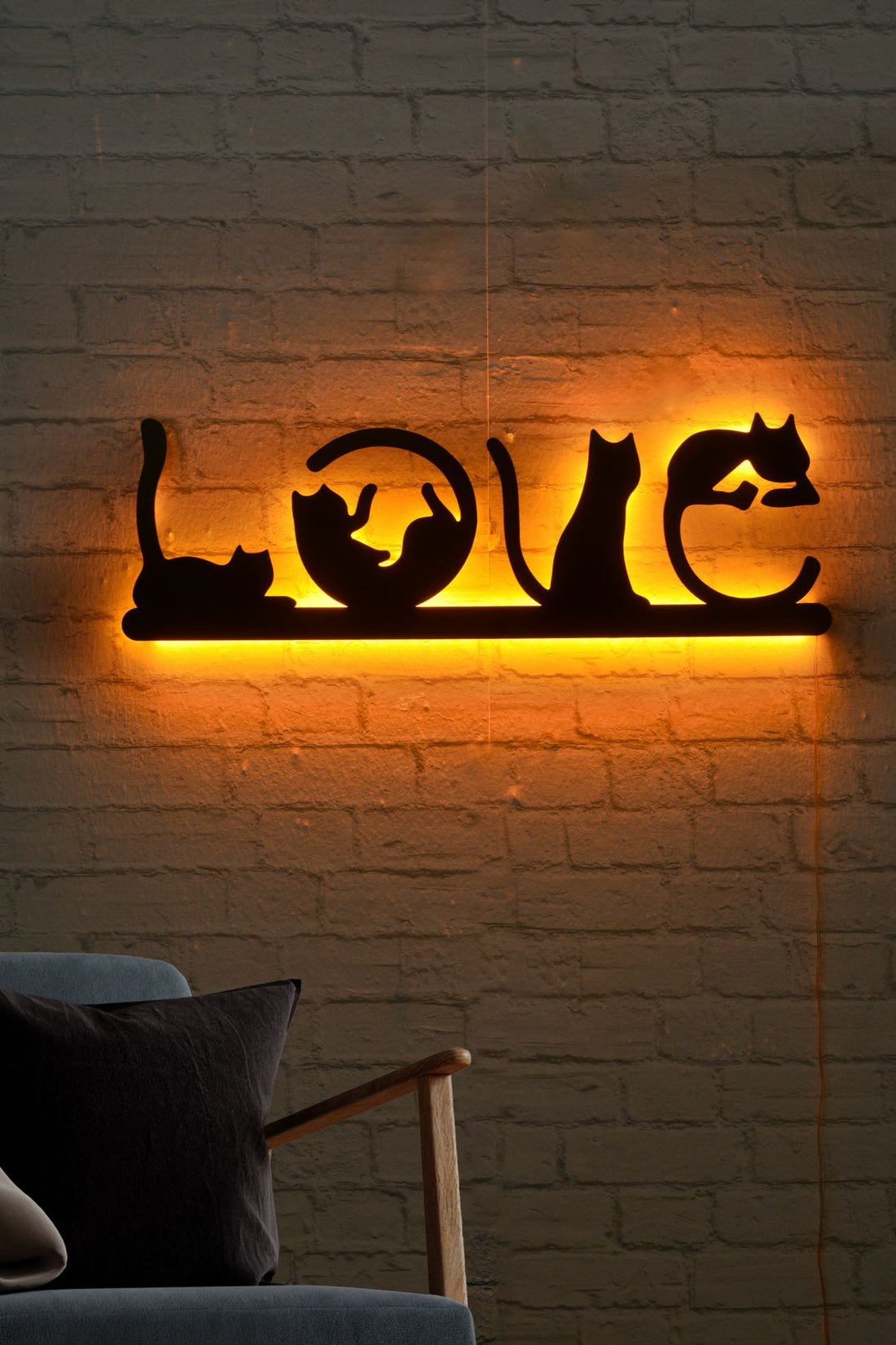 Éclairage LED décoratif Cat Love - Yellow