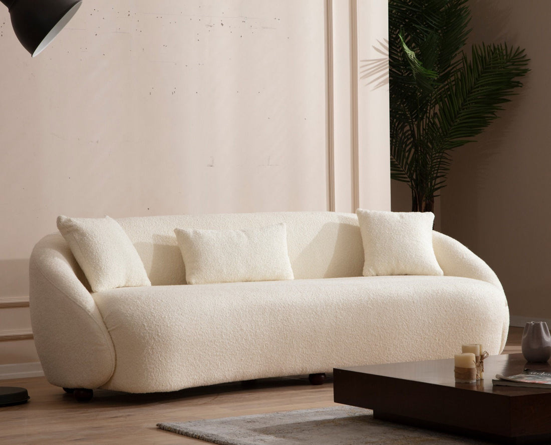 Canapé à 3 places Napoli Cream Bouclette