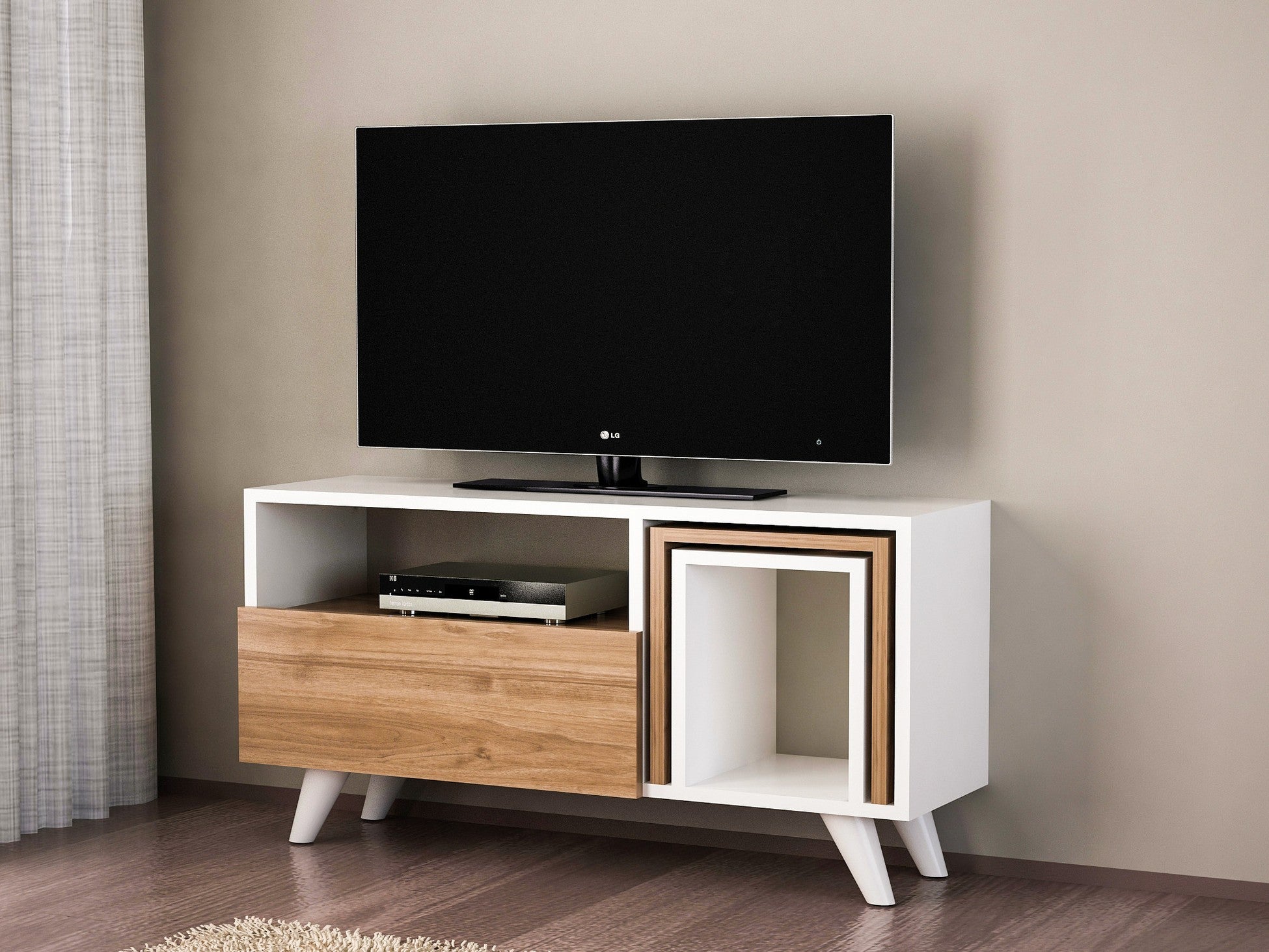 Unité de télévision Novella K2 - White, Walnut