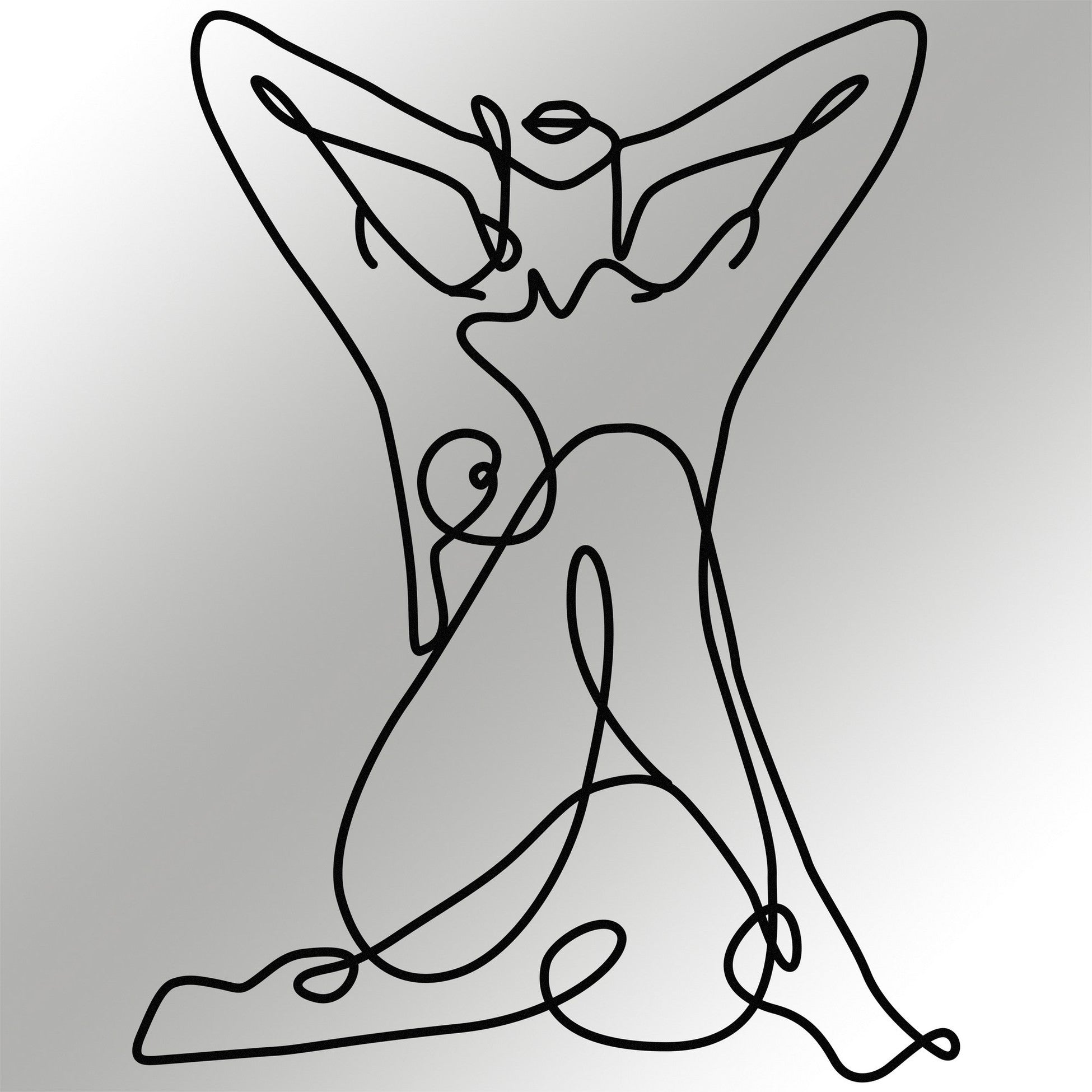 Accessoire mural en métal décoratif Geometric Nude Woman