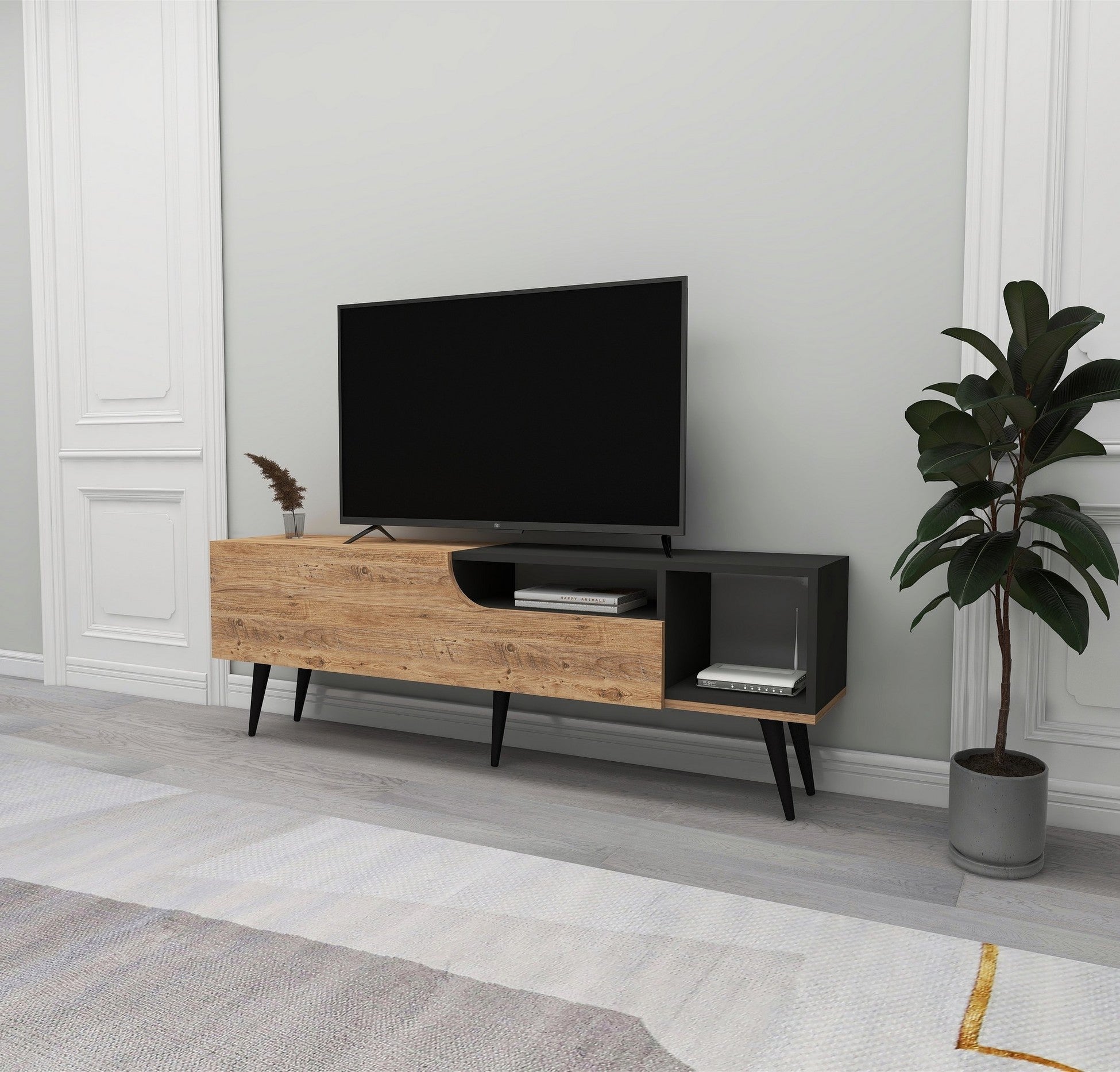 Meuble TV Alba - Atlantic Pine, Anthracite