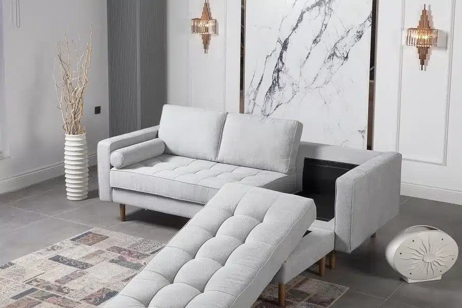 Canapé d’angle réversible 4/5 places en Lin