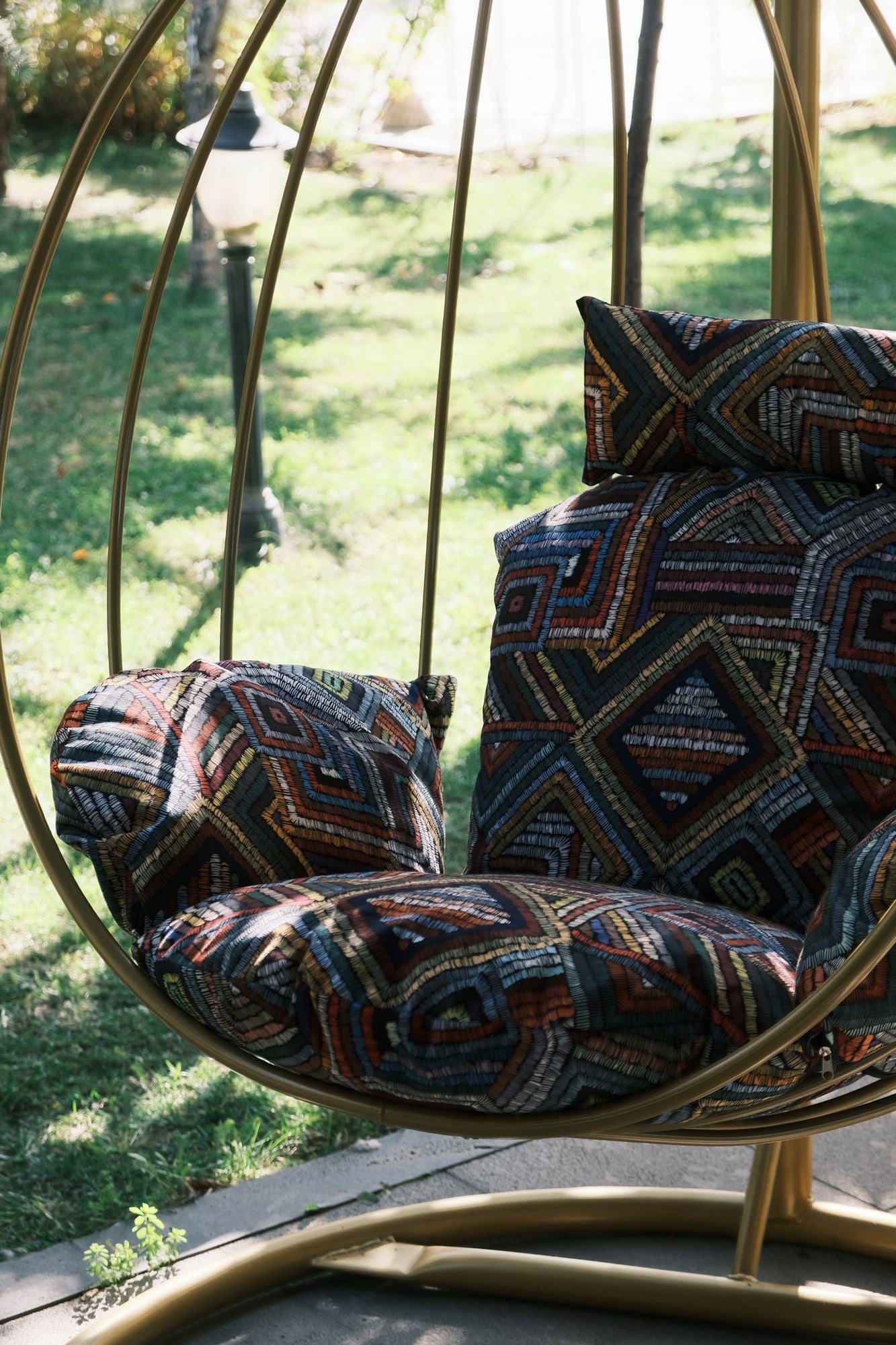 Chaise de balançoire unique de jardin Damla - Multicolor