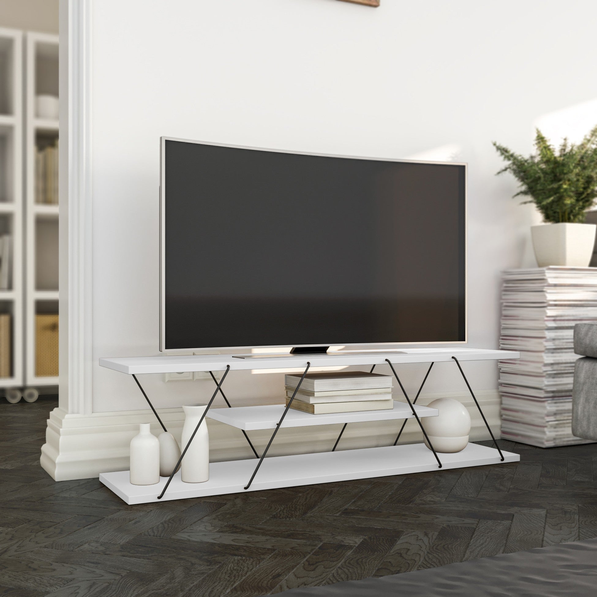 Meuble TV Canaz - White, Black