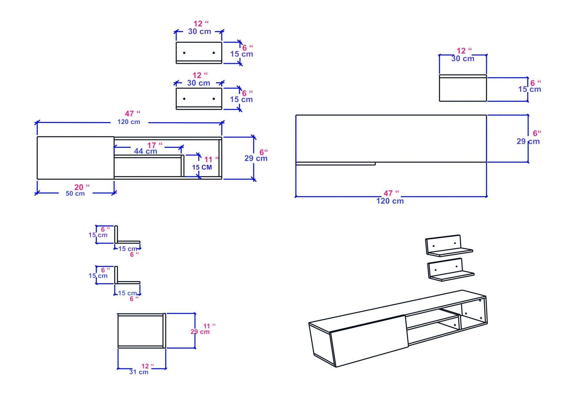 Unité de télévision Zeplin - White