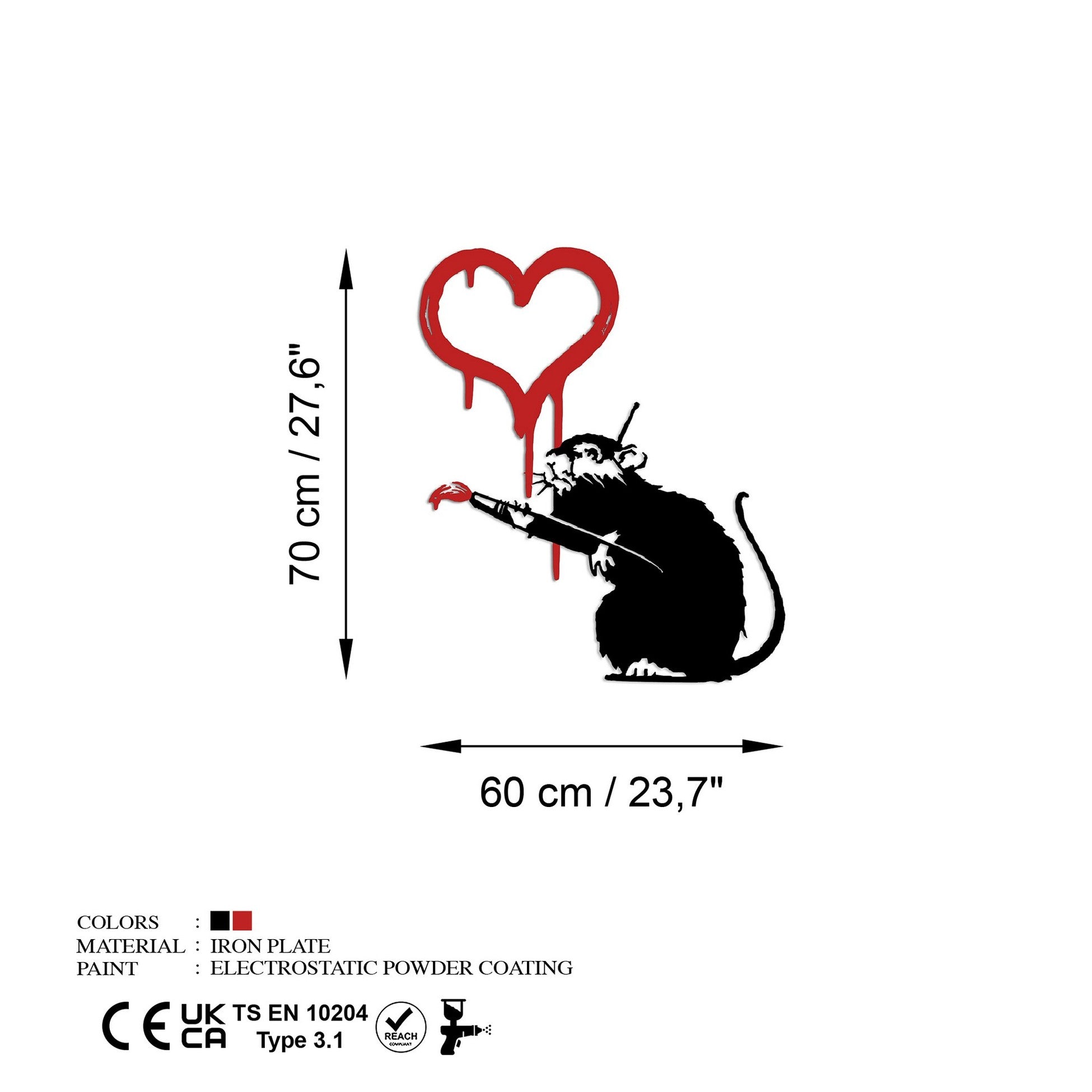 Accessoire mural en métal décoratif Banksy Metal 08