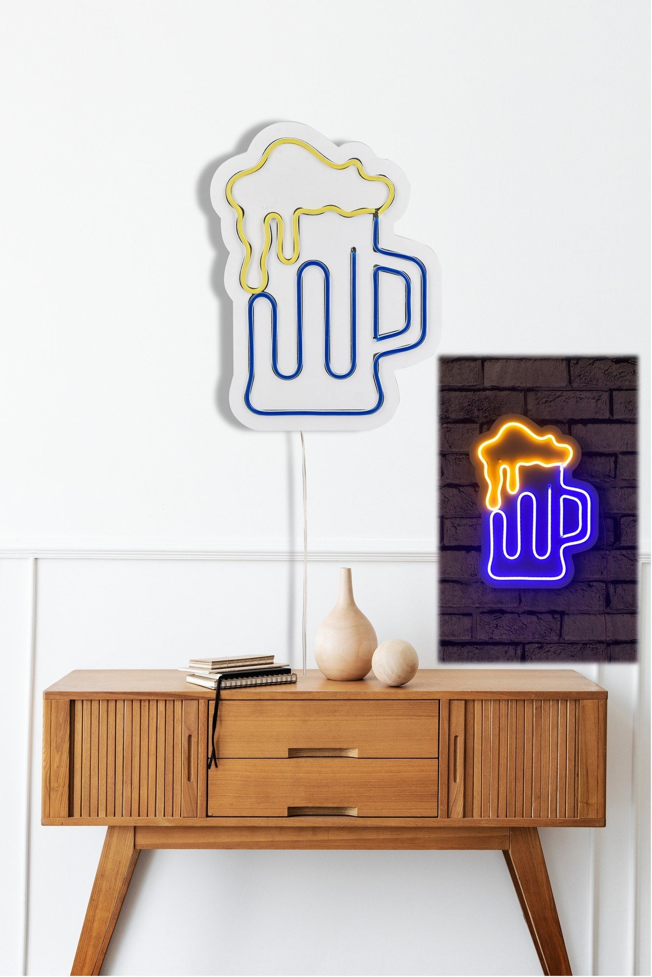 Éclairage LED en plastique décoratif Beer Glass - Blue
Yellow