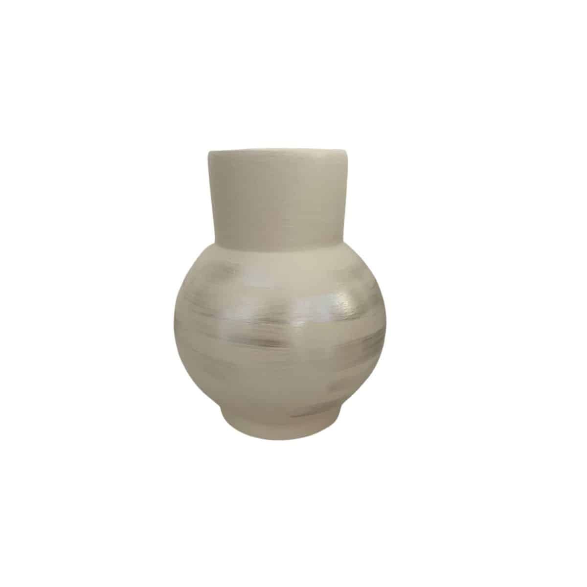 Pudgy blanc gris vase