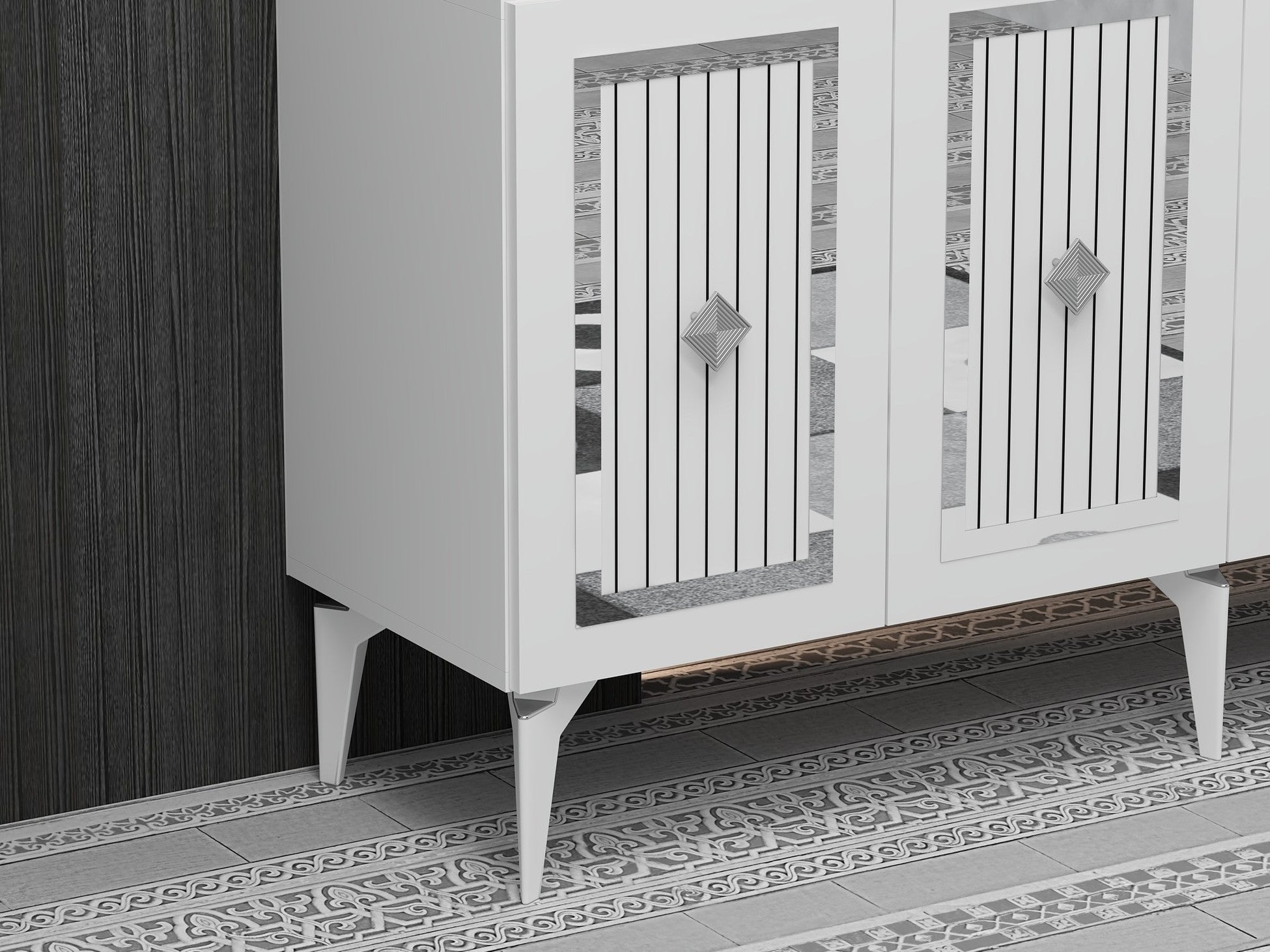 Console Nora - White, Silver